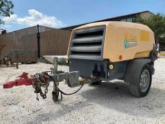 2017 ATLAS COPCO AIR COMPRESSOR MODEL XAS110, KUBOTA DIESEL, TRAILER MOUNTED, APPROX18.5 KW