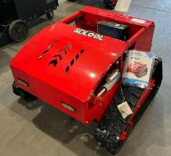 UNUSED 2026 SDLOOL REMOTE CONTROL CRAWLER LAWN MOWER MODEL 800, GAS POWERED, APPROX CUTTING WIDTH...