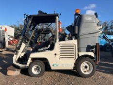 TENNANT ATLV 4300 RIDE ON ALL TERRAIN LITTER VACUUM SWEEPER, DIESEL POWER