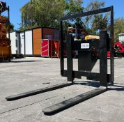 UNUSED MINI EXCAVATOR FORKS, APPROX 25in W , FORKS APPROX 30in L, FIT TO 1-3 TON EXCAVATOR