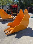UNUSED CAT 303 EXCAVATOR BUCKET W/ TEETH, APPROX 12in