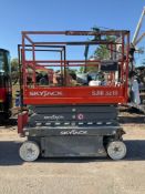 SKYJACK SCISSOR LIFT MODEL SJIII 3219, ELECTRIC, APPROX MAX PLATFORM HEIGHT 19FT, NON MARKING TIR...