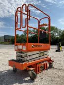 2018 SNORKEL PUSH AROUND SCISSOR LIFT MODEL S3010P, ELECTRIC, APPROX MAX PLATFORM HEIGHT 10FT, NO...
