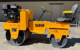 UNUSED 2026RIDE ON VIBRATORY ROAD ROLLER MODEL 850, GAS POWERED, APPROX VIBRATION FREQUENCY 70HZ, F