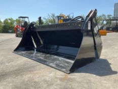 UNUSED GIYI 4-IN-1 BUCKET ATTACHMENT MODEL KH72 FOR SKID STEER, APPROX WORKING WIDTH 72in