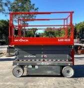 2017 SKYJACK SCISSOR JACK MODEL SJ 4632; ELECTRIC POWERED; LOW HRS SHOWING, APPROX HEIGHT 32 FT,