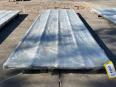 UNUSED SDLANCH GALVANIZED CORRUGATED 8FT L X 3FT W ROOF PANELS MODEL SDLGCSS, APPROX 50