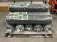 ( 1 ) PALLET OF UNUSED WOVEN LANDSCAPE FABRIC, 10 ROLLS TOTAL, APPROX 6ft W x 300ft L , APPROX