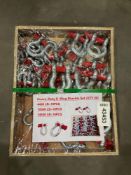 UNUSED HEAVY-DUTY D-RING SHACKLE SET, APPROX 30 TOTAL, APPROX ( 10)- 4400LBS / ( 10 )- 10,500LBS, (