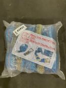 UNUSED HEAVY DUTY RATCHET STRAPS TIE DOWN STRAPS WITH DOUBLE J HOOKS, APPROX 10 TOTAL IN PACK,
