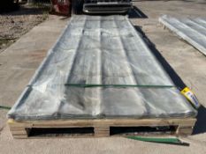 UNUSED SDLANCH GALVANIZED CORRUGATED 8FT L X 3FT W ROOF PANELS MODEL SDLGCSS, APPROX 50