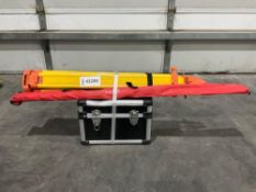 UNUSED SELF-LEVELING ROTARY LASER IN CARRYING CASE , OPERATING MANUAL MEASURING STICK & STAND