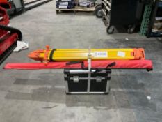 UNUSED SELF-LEVELING ROTARY LASER IN CARRYING CASE , OPERATING MANUAL MEASURING STICK & STAND