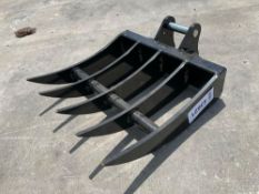 ( 1 ) UNUSED RAKE ATTACHMENT FOR MINI EXCAVATOR,FITS 1-2TON EXCAVATOR