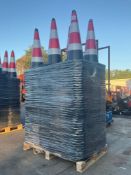 UNUSED IRANCHIRSTCREFLECTIVE SAFETY TRAFFIC CONES, APPROX 250PCS, APPROX 27in T EACH