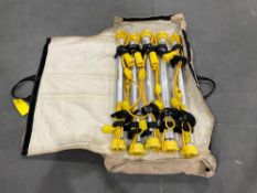 UNUSED ALASKA STRUCTURES SAFTLITE TENT LIGHTS IN CARRY CASE, PACK OF 5 TOTAL ,APPROX 50W, LIGHT FI