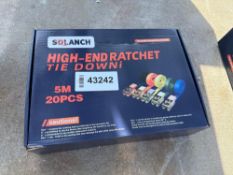 UNUSED SDLANCH HIGH-END RATCHET STRAPS (QTY. 20) - 5M LONG