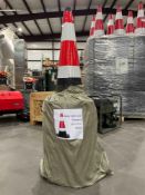 UNUSED SAFETY TRAFFIC CONES, FLUORESCENT, APPROX 20/PACK, 15in X 27in