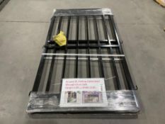 UNUSED BI-PARTING GALVANIZED WROUGHT IRON GATE, APPROX 5.9FT H x 6.6FT W