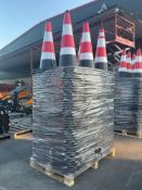 UNUSED IRANCH IRSTC REFLECTIVE SAFETY TRAFFIC CONES, APPROX 250 PCS, APPROX 27 IN T EACH