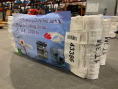 UNUSED HEAVY DUTY INDUSTRIAL POLYESTER LIFTING STRAP, 20 PIECES, 1.2in X 9.8FT, 2200LBS