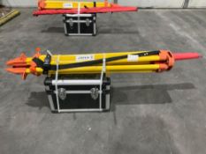 UNUSED SELF-LEVELING ROTARY LASER IN CARRYING CASE , OPERATING MANUAL MEASURING STICK & STAND