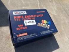 UNUSED SDLANCH HIGH-END RATCHET STRAPS (QTY. 20) - 5M LONG
