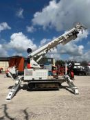 ALTEC TRACK MOUNTED BACKYARD DIGGER DERRICK MODEL DB37; KUBOTA DIESEL POWERED; 8 FT MATERIAL