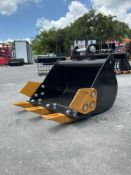 UNUSED MINI BUCKET WITH TEETH ATTACHMENT FOR MINI EXCAVATOR, APPROX 16in