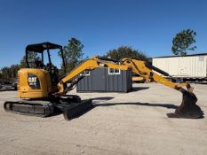 2018 CATERPILLAR EXCAVATOR MODEL 303:5E2, DIESEL, ANGLE BLADE , AUX HYDRAULIC, RUBBER TRACKS , RUNS