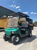CLUB CAR XRT 800 E GOLF CART MODEL XF WITH UTILITY BED ATTACHED, ELECTRIC, MANUAL DUMP BED, RUNS &