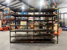 HEAVY DUTY INDUSTRIAL STEEL SHELF; APPROX 121 IN L X 37 IN W X 87 IN T