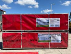 UNUSED SKLP LARGE SCALE STORAGE SHED MODEL SK-S5031; 2 CRATES, APPROX 50 FT X 31 FT X 18 FT; APPROX