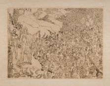 James Ensor (1860-1949), 'The multiplication of the fishes', etching, 1891 17.4 x 32.2 cm. (6.84 x 1