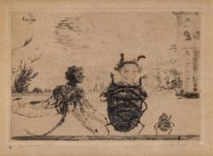 James Ensor (1860-1949), 'Peculiar insects' ('Insectes singuliers'), etching, 1888 11.4 x 15.4 cm. (
