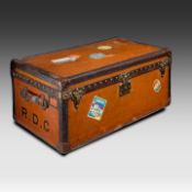 A Louis Vuitton orange vuittonite canvas cabin trunk 34 x 82 x 47 cm. (13.39 x 32.28 x 18 1/2 in.)