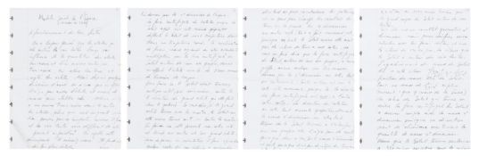 Panamarenko (1940-2019), 'Modele Jouet de l'Espace' (Toymodel of Space), a handwritten manifest of 1