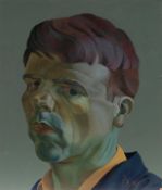 Philip Akkerman (1957), self-portrait, 1995, oil on Unalit 40 x 34 cm. (15 3/4 x 13.39 in.)