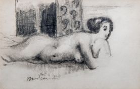 Paul Delvaux (1897-1994), 'Nu couche', pencil drawing (+) , Frame: 46 x 55 cm. (18.10 x 21.64 in.)