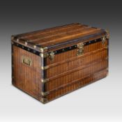 A rare beige and brown striped canvas Louis Vuitton cabin trunk 55 x 100 x 58 cm. (21.64 x 39.36 x 2