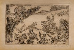 James Ensor (1860-1949), 'The ghost' ('Le Fantome'), 1889, etching 7.6 x 11.6 cm. (2.99 x 4.57 in.),
