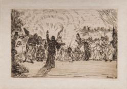 James Ensor (1860-1949), 'Christ and the Beggars' ('Le Christ aux mendiants'), etching, 1895 8.8 x 1
