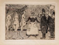 James Ensor (1860-1949), 'The old ... rascals' ('Les vieux... polissons'), etching, 1895 9.6 x 13.6