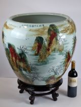 Beautiful Hand Made Jiangxi Porcelain Fishbowl and Stand.