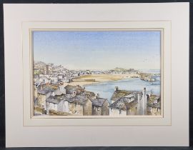 John Chisnall Original Watercolour "Rooftops St. Ives"
