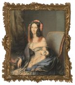 Johann Heinrich Schramm: Bildnis einer im Lehnstuhl sitzenden Dame