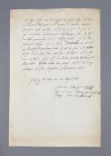 Joachim Haspinger: Eigh. Br. m. U. und Schriftstück "Zeugnis" m. U.