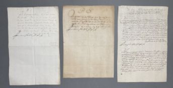 Kurfürsten von Brandenburg: Konvolut 5 Stück, überwiegend Schriftstücke m. U.