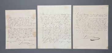 Franz Joseph I., Kaiser von Österreich: Konvolut 3 Stück, Briefe an Feldmarschall Radetzky m. U.