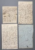 Gräfin Jeannette Battyány: Konvolut 4 Stück, eigh. Br. m. U. an Julia Brunswik Forray (1786 - 1866)